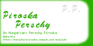 piroska perschy business card